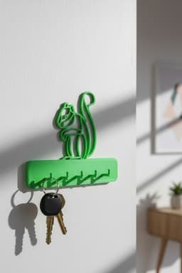 Modern Wall-Mounted Key Holder – Minimalist 3D Printable Entryway Organizer 3d model