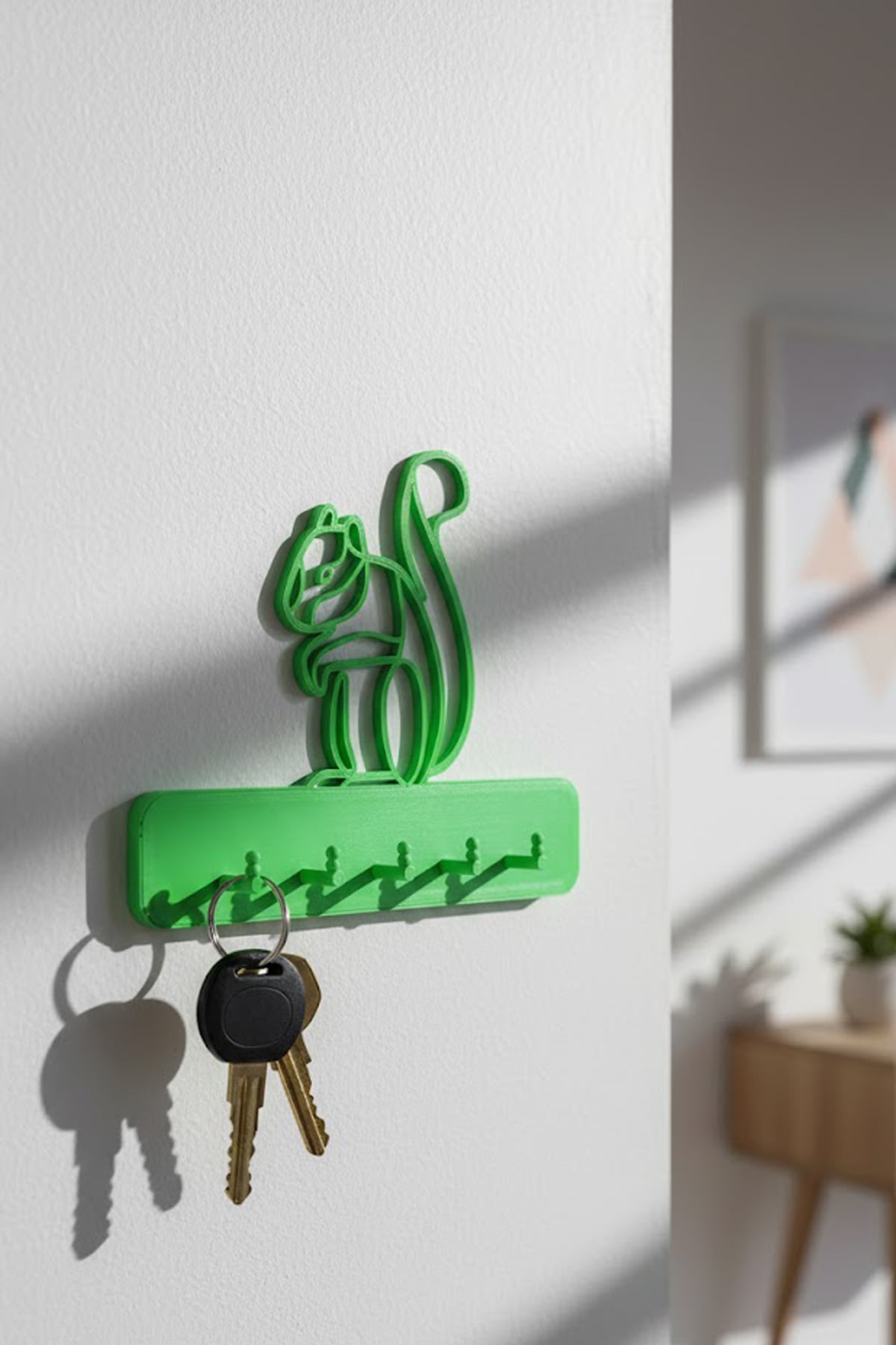 Modern Wall-Mounted Key Holder – Minimalist 3D Printable Entryway Organizer 3d model