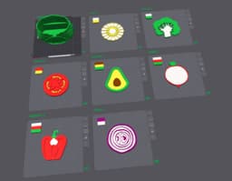 Veggie Coaster Set with Lettuce Basket 3d model