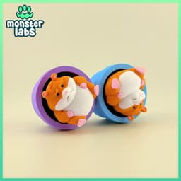 Fat Hamster Fidget Clicker Keychain 3d model
