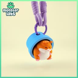 Fat Hamster Fidget Clicker Keychain 3d model