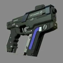 Ambition - Arasaka JKE-X2 Kenshin Iconic Tech Pistol - Cyberpunk 2077 3D Model v2.0 3d model