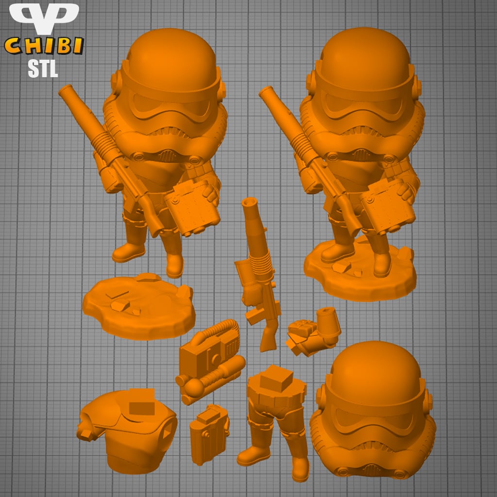 Sandtrooper Chibi STL for 3D Printing ChibiSTL 3DXM 3d model