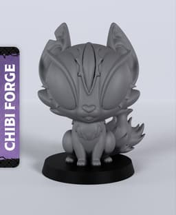 Blinking Cat Chibi - With Free Dragon - 5e DnD Inspired for RPG and Wargamers 3d model