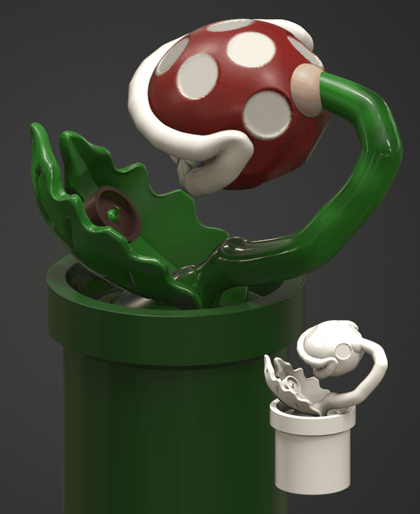 Piranha Plant With Baby - Mario Fan Art 3d model
