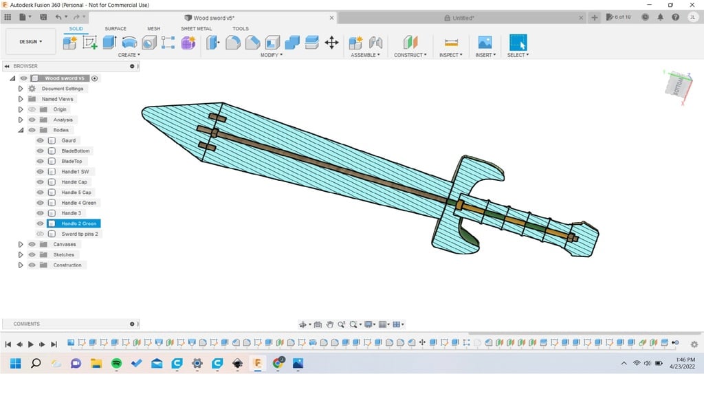 Links Wooden Sword 3d model