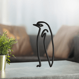 Penguin Line Art, Modern, Minimalist 3d model