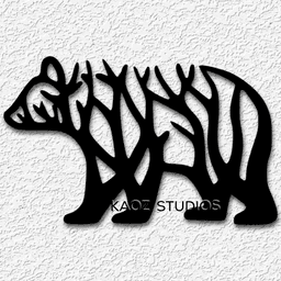 bear wall art tree of life wall decor nature decoration 3d model