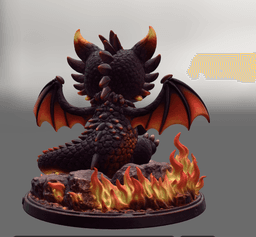 Cute Devil Dragon with Heart STL File 3D Print 3d model