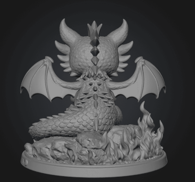 Cute Devil Dragon with Heart STL File 3D Print 3d model