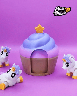 Flexi Unicorn with Cupcake Capsule – Articulated Toy 3d model