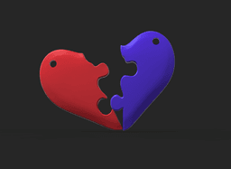 Puzzle Heart Necklace 3d model