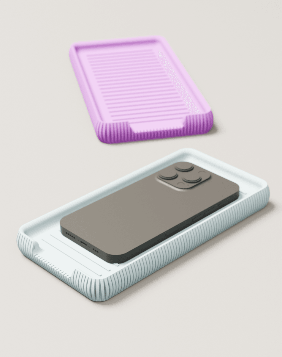 Textured Bedside Phone Holder Version 1 3d model