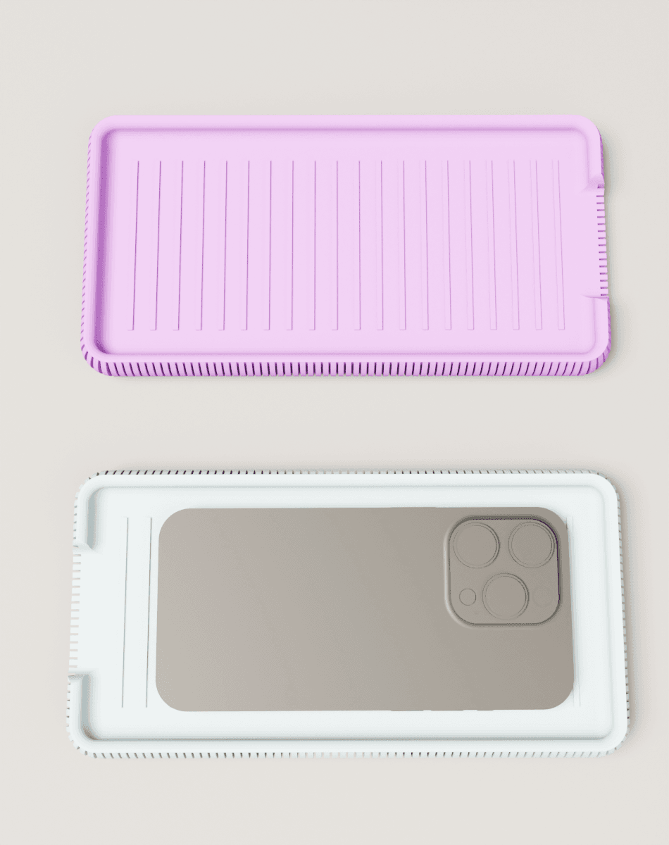 Textured Bedside Phone Holder Version 1 3d model