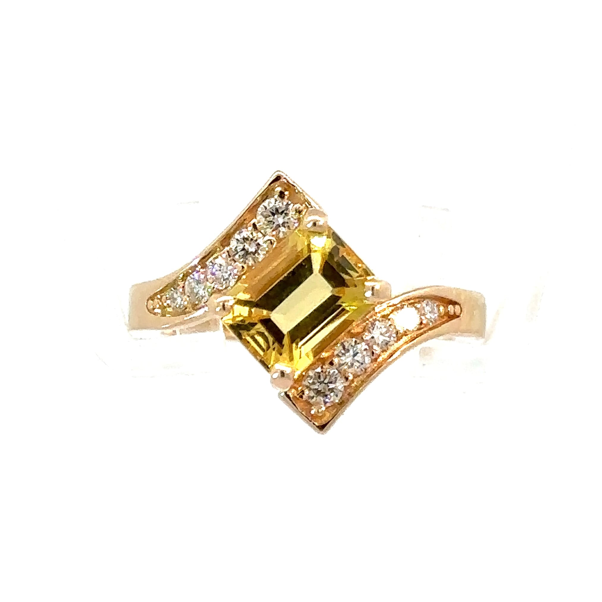 Engagement Ring with Prong-Set Emerald Cut Center & Graduated Side Stones 3d model