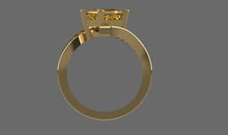 Engagement Ring with Prong-Set Emerald Cut Center & Graduated Side Stones 3d model