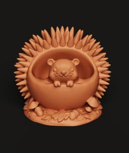 Hedgehog Planter Bowl Multi-Color 3MF | Cute Desk Organizer | Bambu Ready 3d model