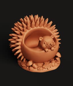 Hedgehog Planter Bowl Multi-Color 3MF | Cute Desk Organizer | Bambu Ready 3d model