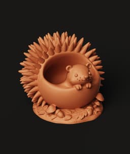 Hedgehog Planter Bowl Multi-Color 3MF | Cute Desk Organizer | Bambu Ready 3d model