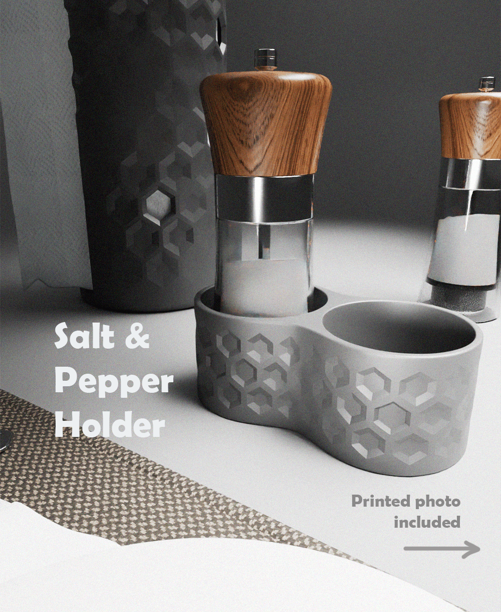 Salt & Pepper Mill Holder 3d model