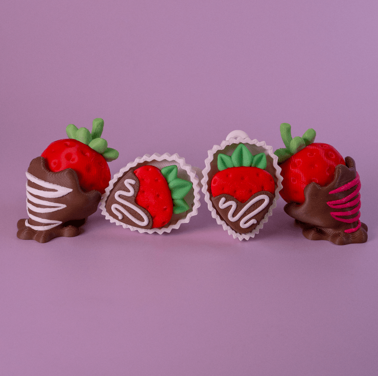 Strawberry in Chocolate with Strips Clicker 3d model