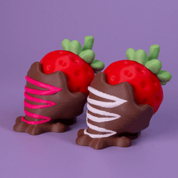 Strawberry in Chocolate with Strips Clicker 3d model