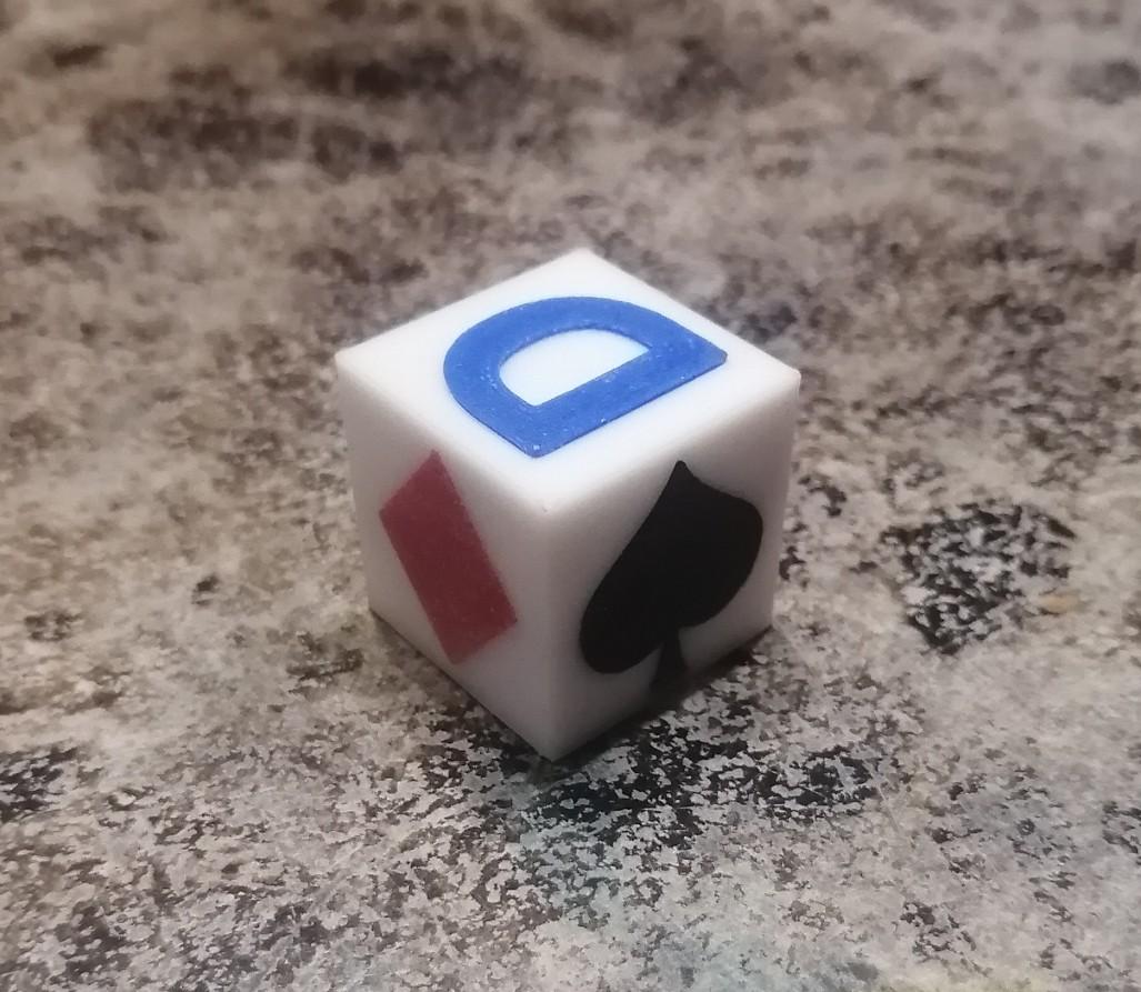 euchre dealer cube.  3d model