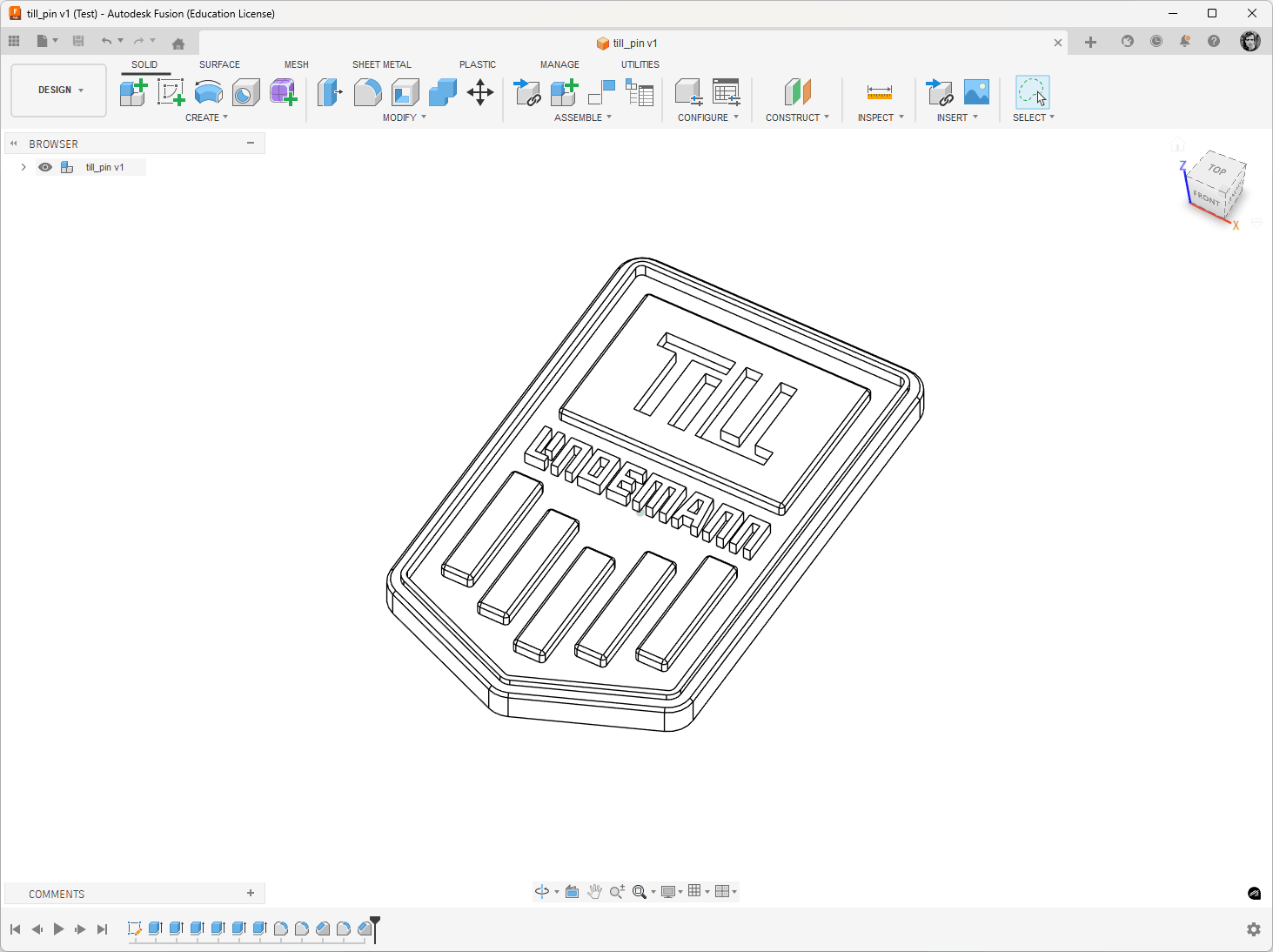 Till pin 3d model