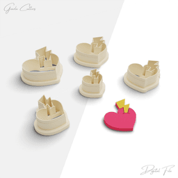 Valentines Day Polymer Clay Cutter Package, 5 Models, 2 Cutter Version, 5 Sizes Included, No: 1272 3d model