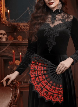 Halloween Spider Web Hand Fan 3d model