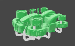 John Deere 3720 Tractor Kit With Accessories 1/64 3d model
