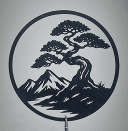 Bonsai Mountain 2D Wall Art.stl 3d model