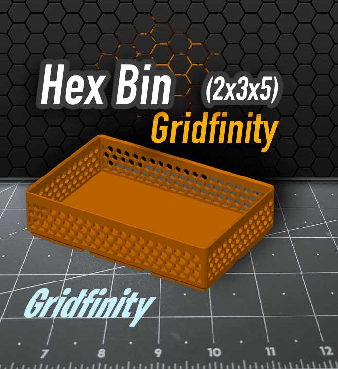Hex Bin Gridfinity 2x3x5 3d model