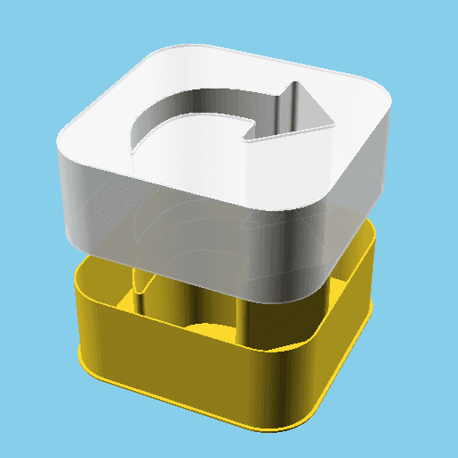 Square with an arrow (Redo), nestable box (v1) 3d model