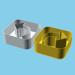 Square with an arrow (Redo), nestable box (v1) 3d model