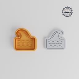 Wave Ocean Cookie Cutter & Stamp, Sea Wave, Nautical, Fondant Decoration Set, 3 Sizes, 6 Pieces PRODUCT_1155 3d model