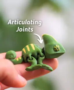 Crazy Chameleon - Articulated Fidget Chameleon - Ludo 3D toy 3d model