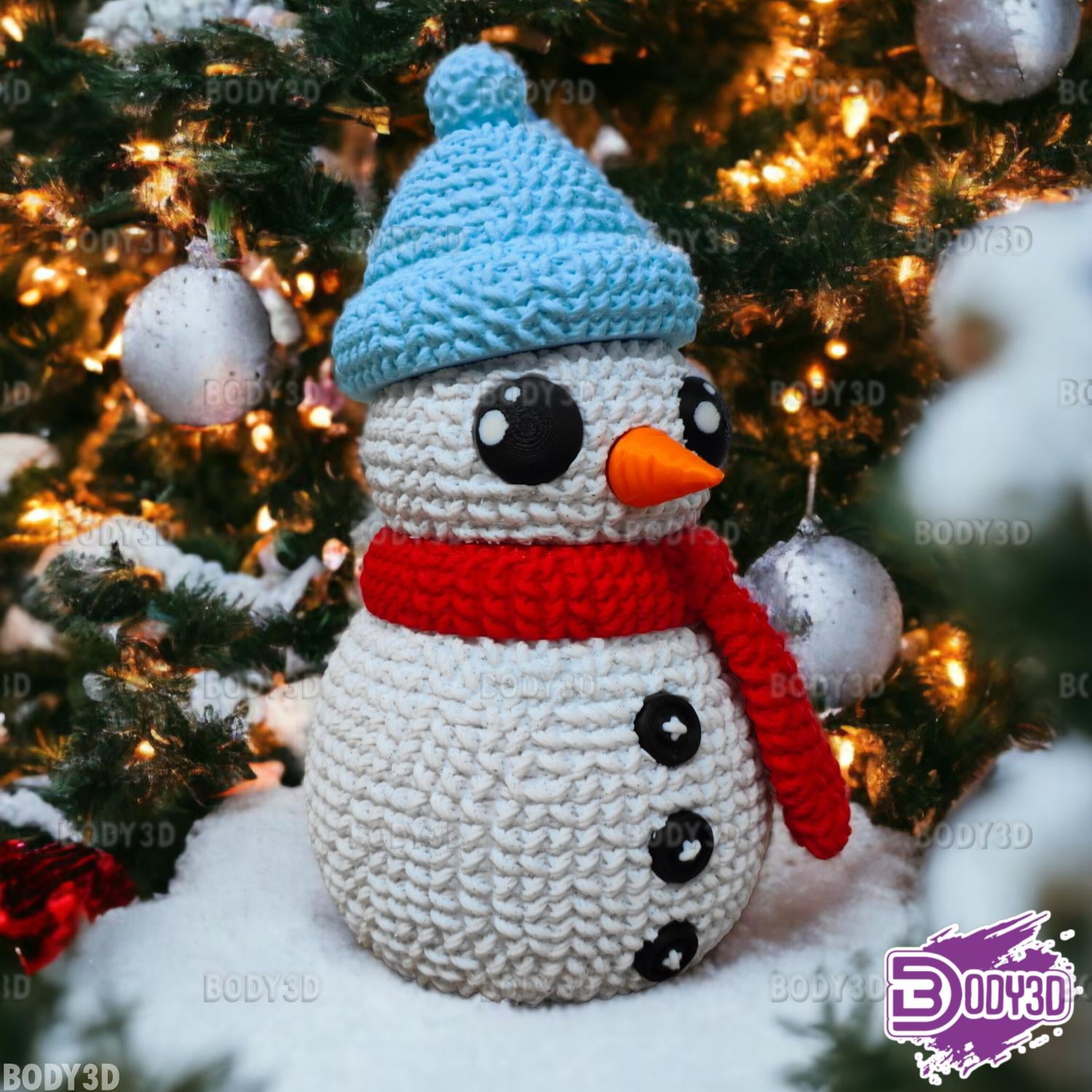 Crocheted Snowman 3d model