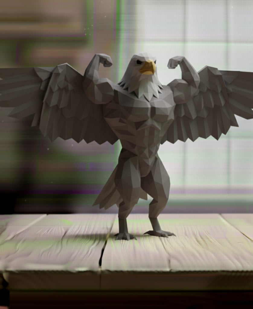 Gym eagle lowpoly 3d model