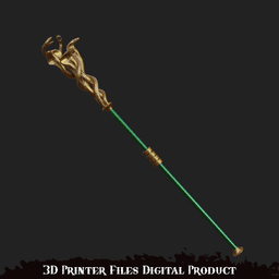Fantasy Serpent Cosplay Stave 3d model