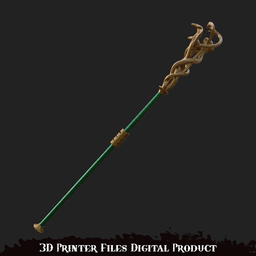 Fantasy Serpent Cosplay Stave 3d model