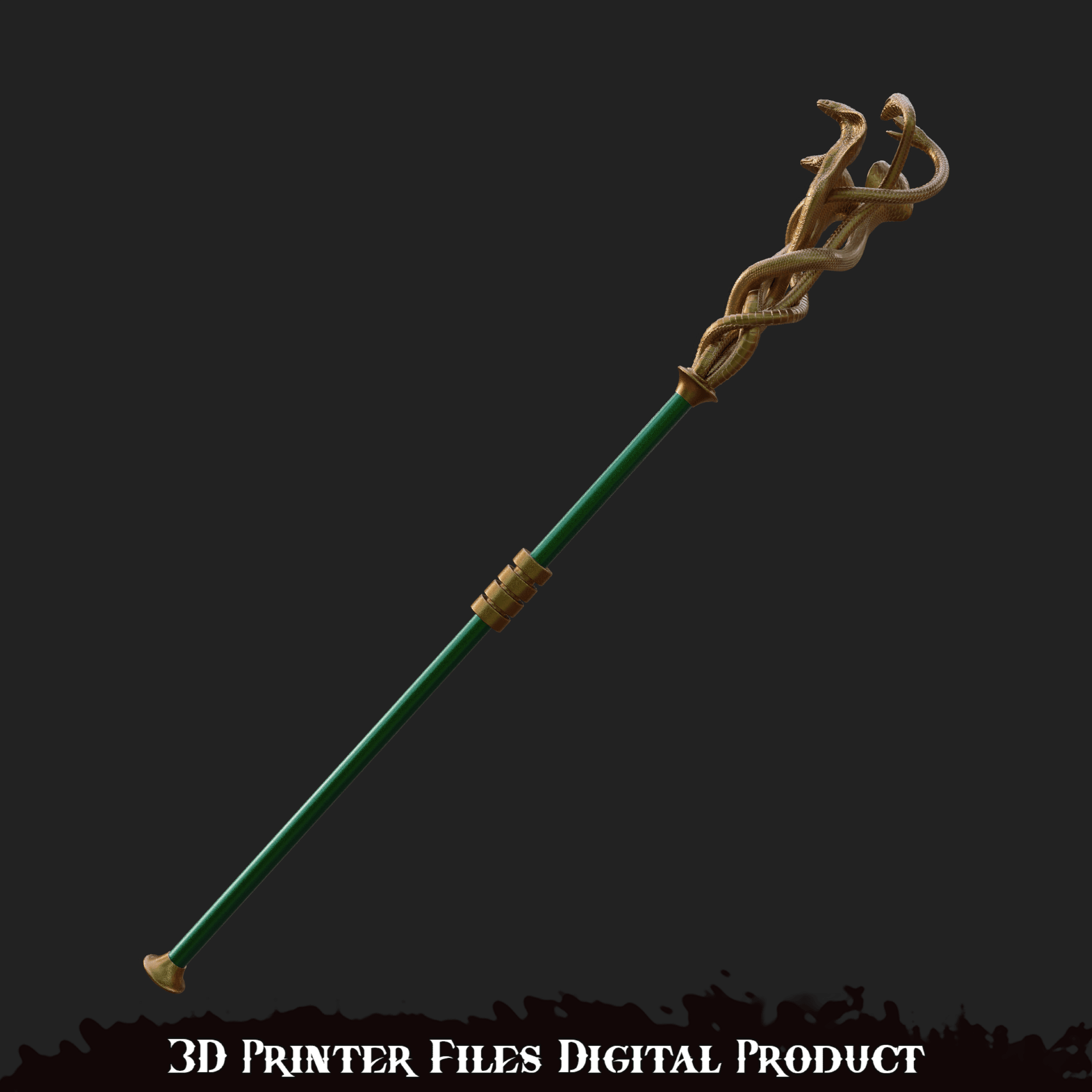 Fantasy Serpent Cosplay Stave 3d model