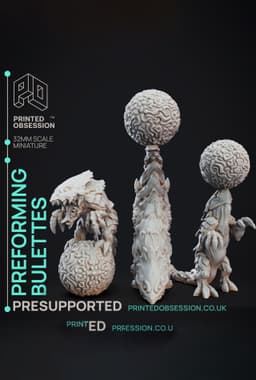 Preforming Bulettes - 3 Bulettes - Circus of Horrors - PRESUPPORTED - 32mm Scale 3d model