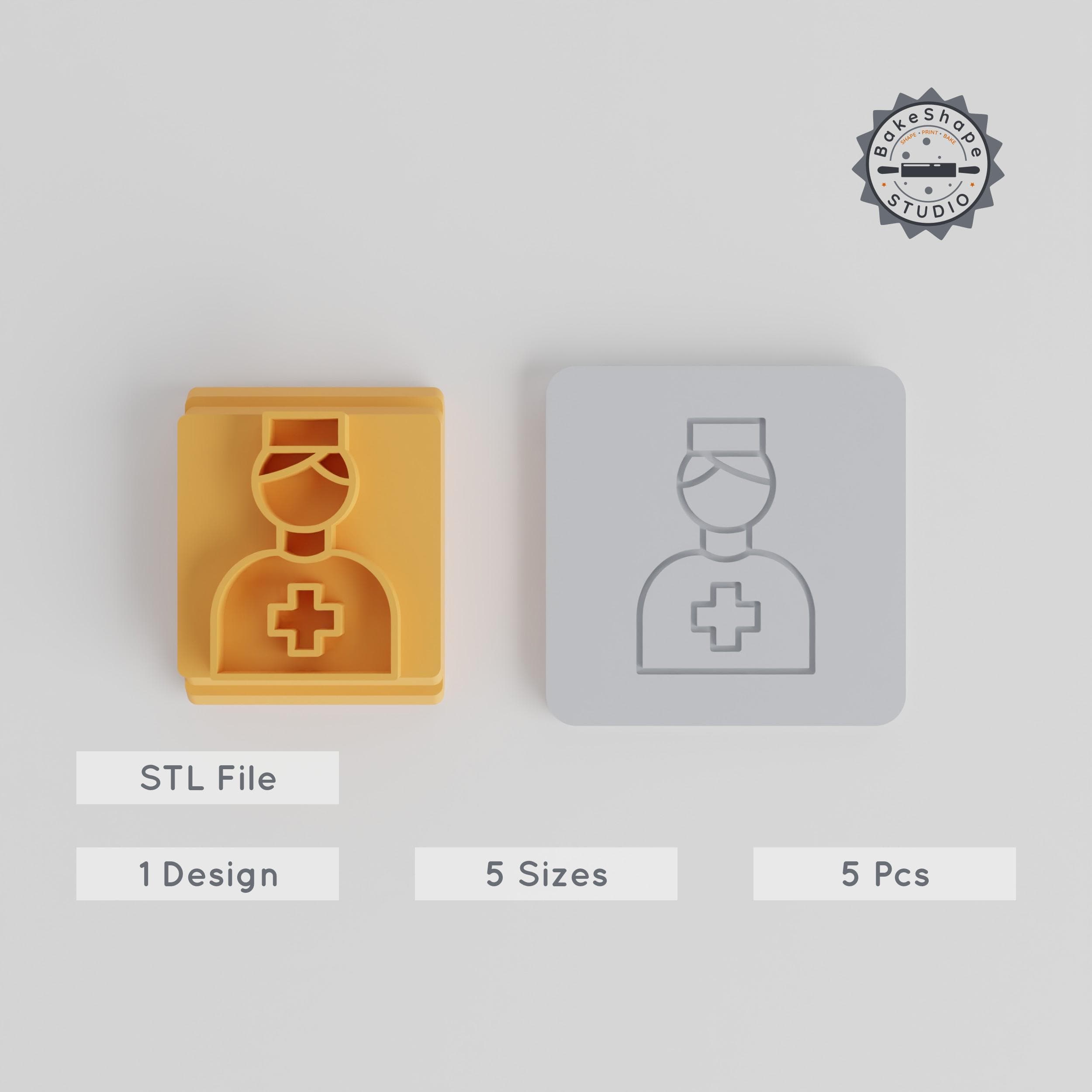 Dental Assistant Stamp Tile Set, 5 Motif Sizes, Ideal for Clay, Cookies & Fondant PRODUCT_2390 3d model
