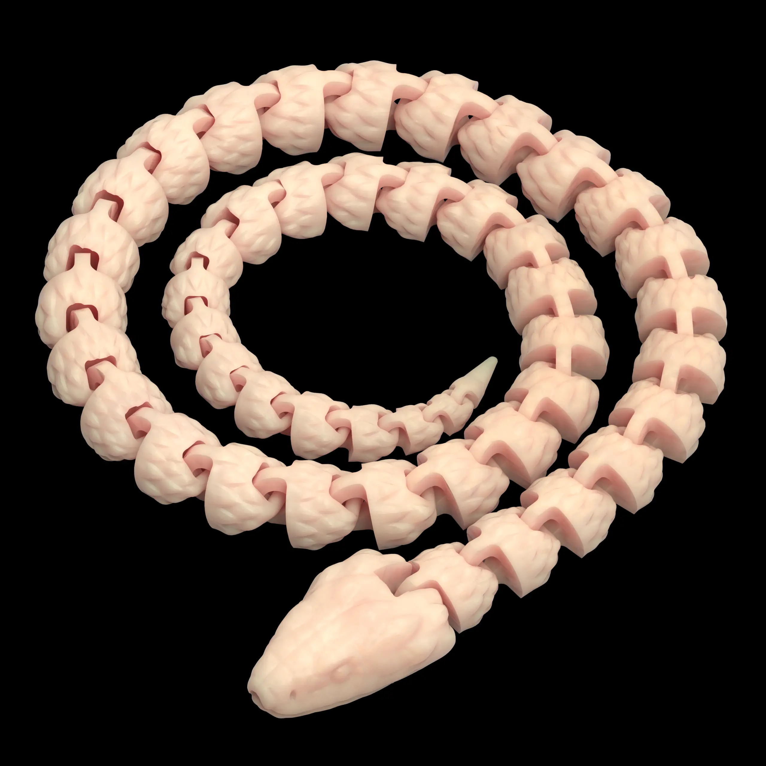 Flexible Snake with Texture for 3D Print 3d model