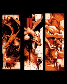 Fan art drawings of Charizard the Great Dragon Pokemon - Set of bookmarks 3d model