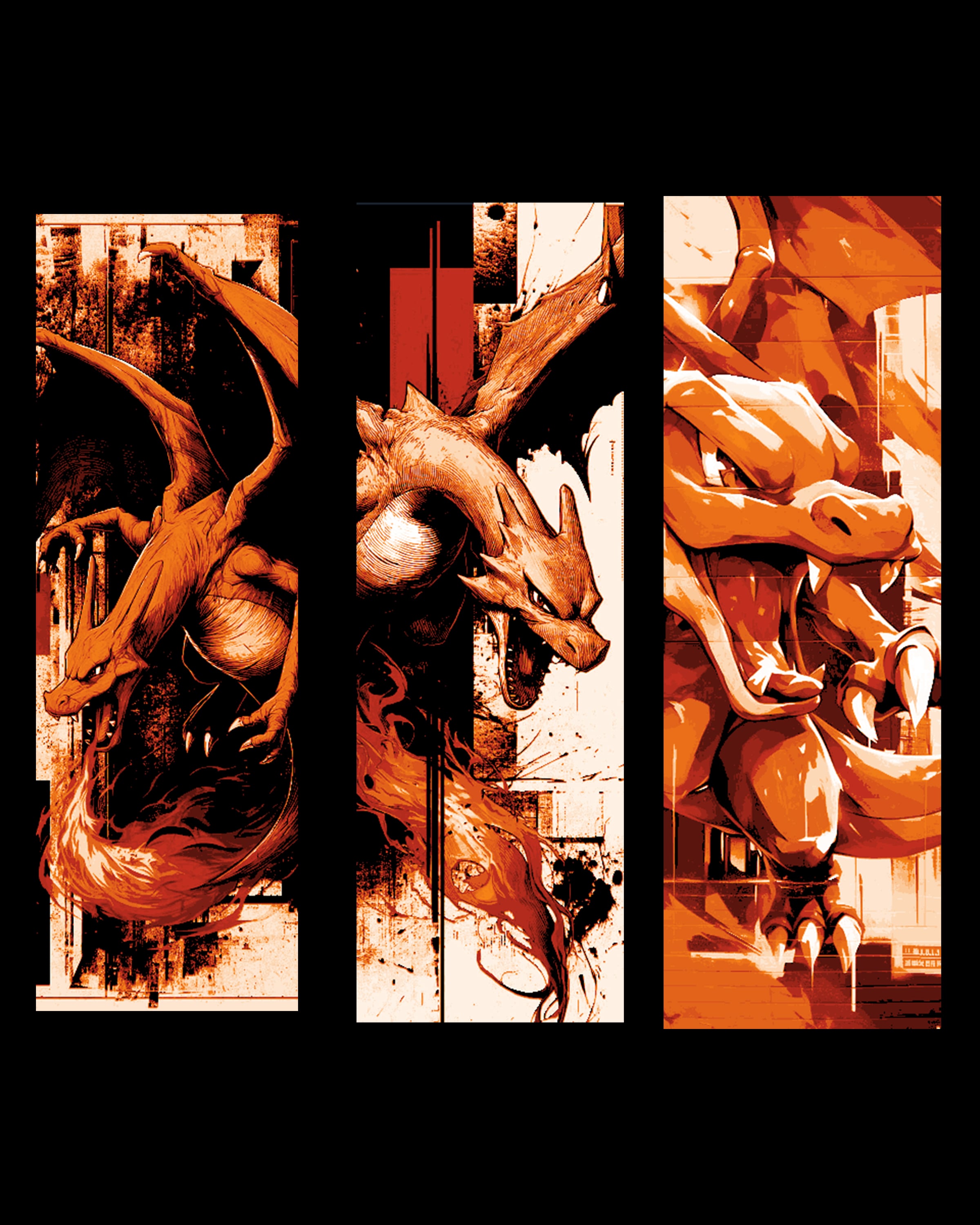 Fan art drawings of Charizard the Great Dragon Pokemon - Set of bookmarks 3d model