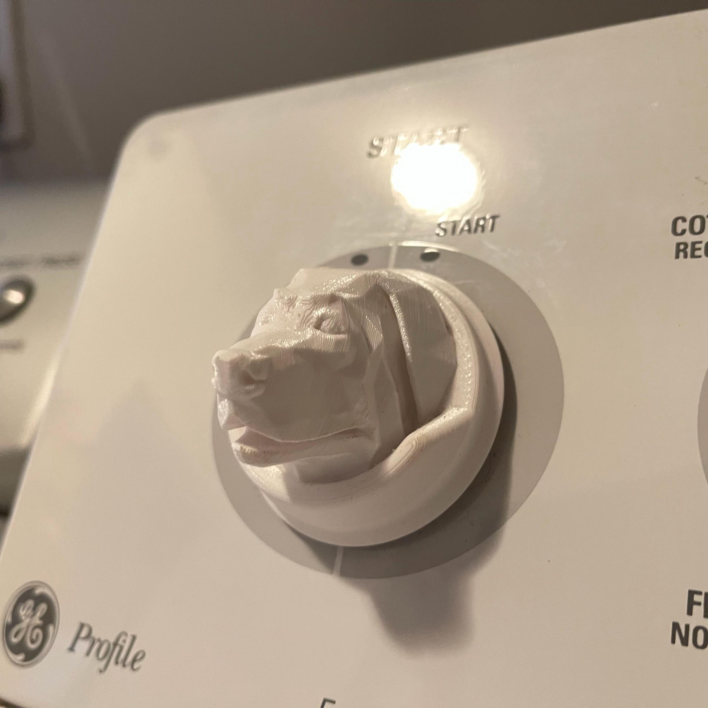 Dog Head Dryer Knob 3d model