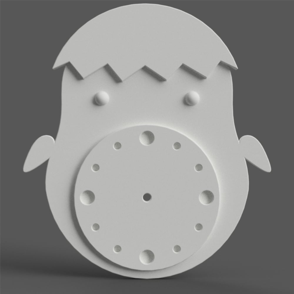 chick wall clock stl 3d model