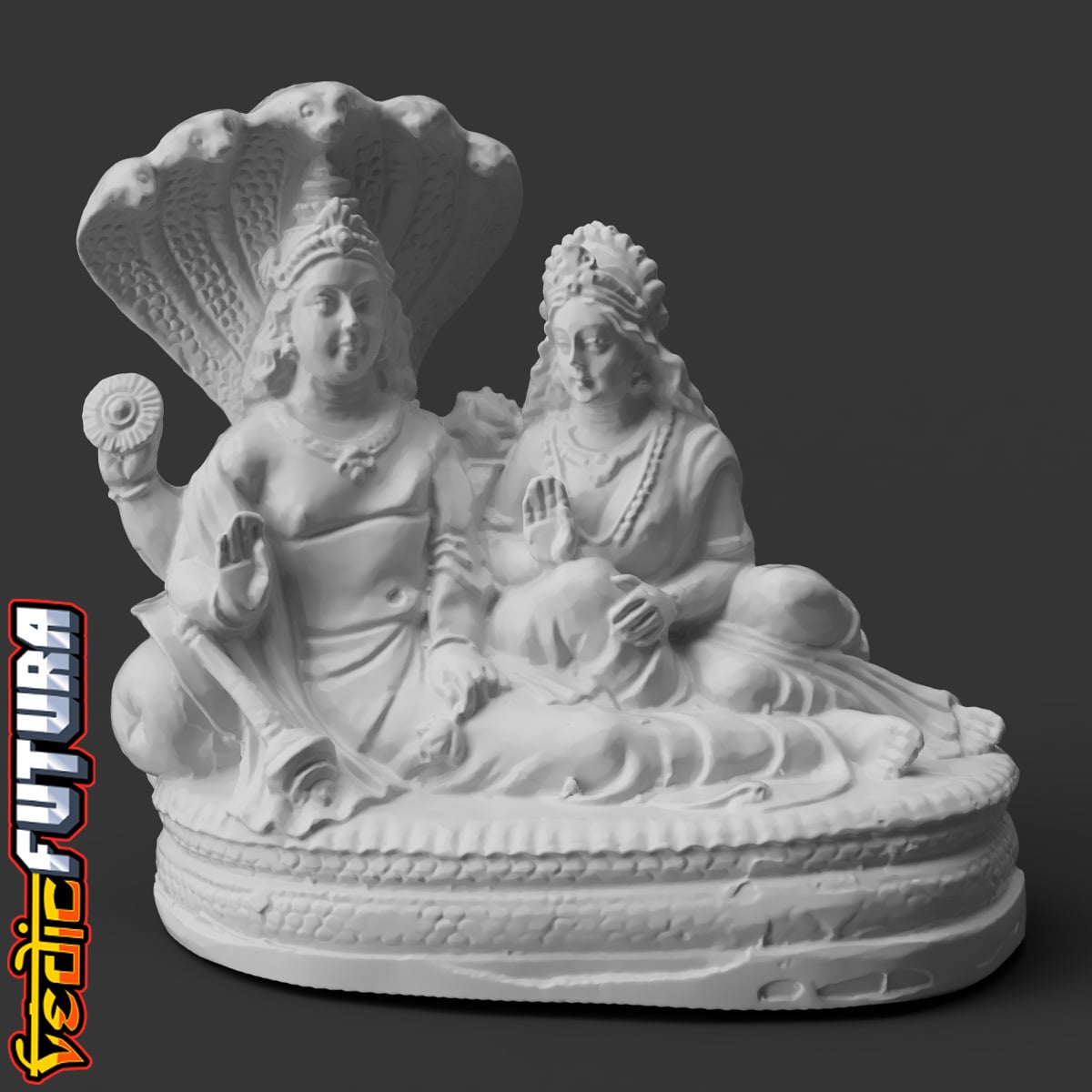 Vishnu & Lakshmi resting on the Divine Snake Sesha 3d model
